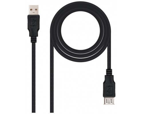 CABLE USB 2.0 TIPO A/M-A/H 1.8M NEGRO NANOCABLE
