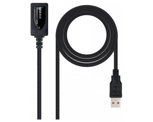 CABLE EXTENSION USB 2.0 TIPO A/M-A/H 5M NEGRO NANOCABLE