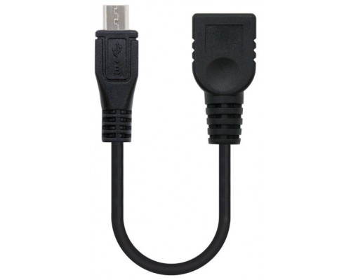 CABLE USB 2.0 OTG TIPO MICRO B/M-A/H 15 CM NEGRO NANOCABLE