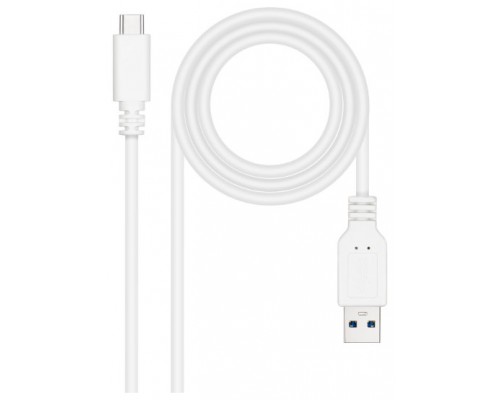 CABLE USB 3.1 GEN2 10Gbps 3A TIPO USB-C A USB-A 2.0 M BLANCO NANOCABLE