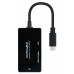 CONVERSOR USB-C A HDMI/DVI/VGA 20CM NEGRO NANOCABLE