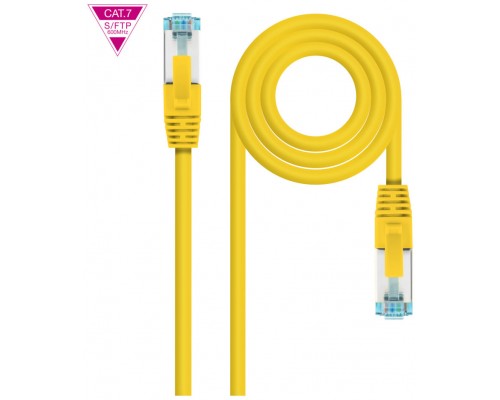 CABLE DE RED LATIGUILLO 600MHZ LSZH SFTP PIMF CAT7 AWG26 2 M AMARILLO NANOCABLE