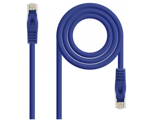 CABLE DE RED LATIGUILLO RJ45 UTP CAT6A AWG24 0.5 M AZUL NANOCABLE