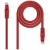 CABLE DE RED LATIGUILLO RJ45 UTP CAT6A AWG24 0.5 M ROJO NANOCABLE