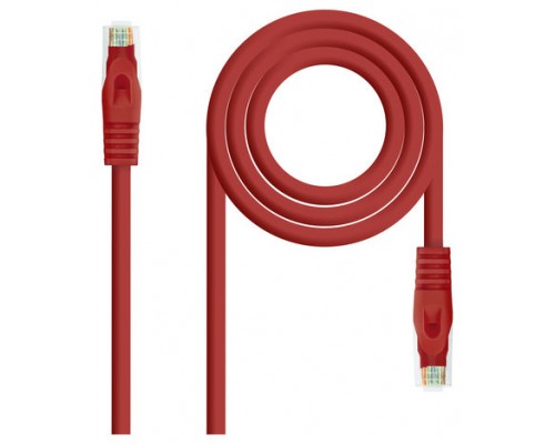 CABLE DE RED LATIGUILLO RJ45 UTP CAT6A AWG24 2 M ROJO NANOCABLE