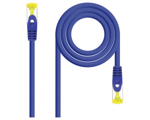 CABLE DE RED LATIGUILLO RJ45 SFTP CAT6A AWG26 0.5 M AZUL NANOCABLE