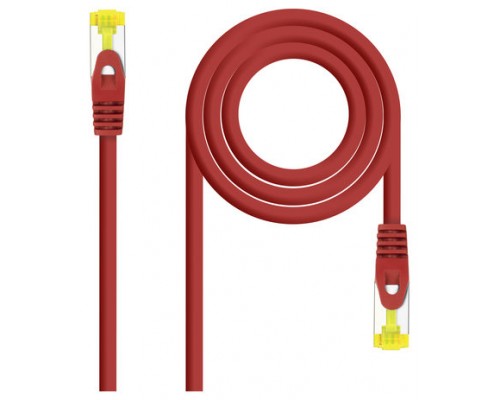 CABLE DE RED LATIGUILLO RJ45 SFTP CAT6A AWG26 2 M ROJO NANOCABLE