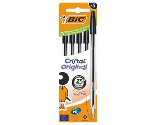 BOLIGRAFO TINTA BIC NEGRO CAJA 5U