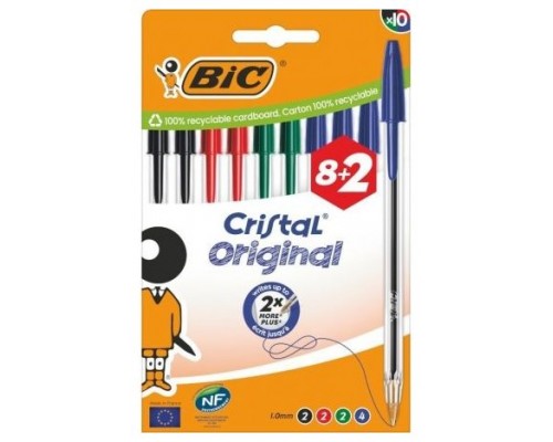 BOLIGRAFO TINTA BIC SURTIDO 10U