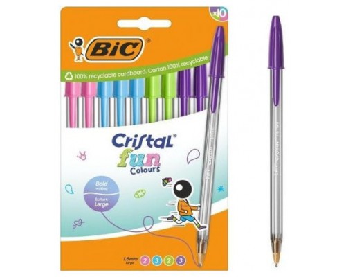 BOLIGRAFO TINTA BIC FUN SURTI 10U