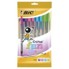 BOLIGRAFO TINTA BIC FUN SURTIDO 10U