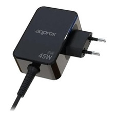 CARGADOR USB DE VIAJE/PARED TYPE-C 45W GaN NEGRO APPROX
