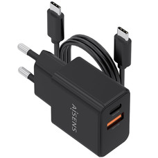 CARGADOR AISENS ASCH-20W2P084-BK