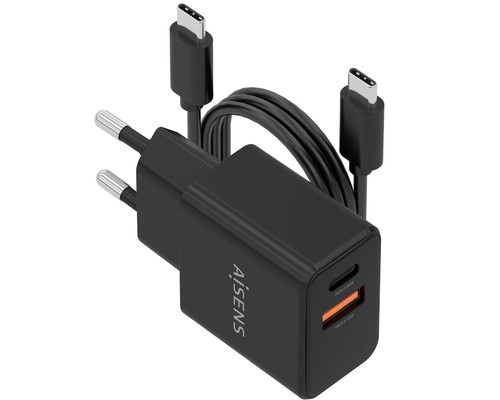 CARGADOR AISENS ASCH-20W2P084-BK