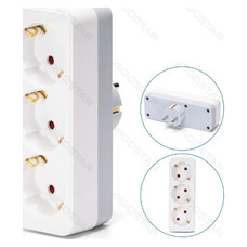 ENCHUFE DE CONVERSION ALEMAN 1 A 3 16A BLANCO/GRIS AIGOSTAR