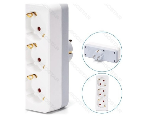 ENCHUFE DE CONVERSION ALEMAN 1 A 3 16A BLANCO/GRIS AIGOSTAR-AA1 ENCHUFE DE CONVERSION ALEMAN 1 A 3 16A BLANCO/GRIS AIGOSTAR
