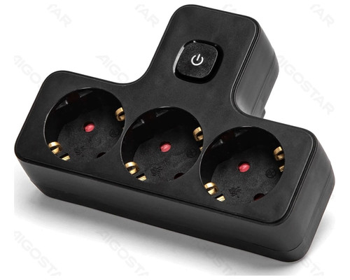 ENCHUFE DE CONVERSION ALEMAN 1 A 3 16A CON INTERRUPTOR NEGRO AIGOSTAR-AA1 ENCHUFE DE CONVERSION ALEMAN 1 A 3 16A CON INTERRUPTOR NEGRO AIGOSTAR
