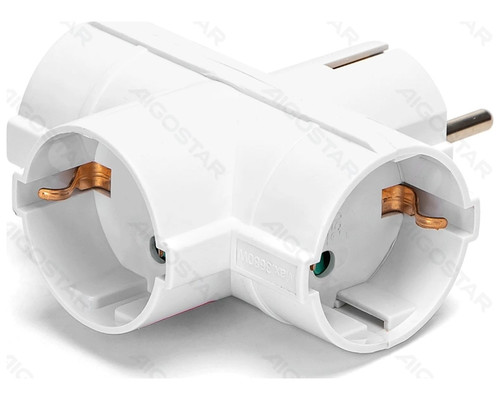 ENCHUFE DE CONVERSION ALEMAN 1 A 3 16A VERTICAL BLANCO AIGOSTAR-AA1 ENCHUFE DE CONVERSION ALEMAN 1 A 3 16A VERTICAL BLANCO AIGOSTAR