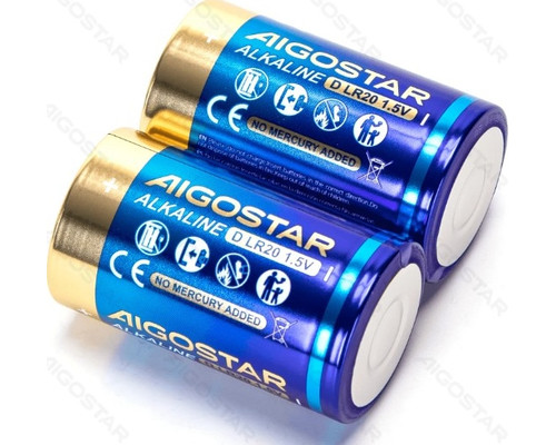 PILA ALCALINA LR20 (D) 1.5V 2 UDS AIGOSTAR