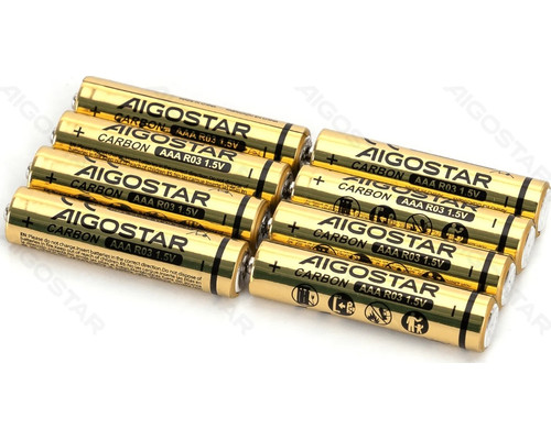 PILA DE CARBONO-ZINC R03 (AAA) 1.5V 8 UDS AIGOSTAR
