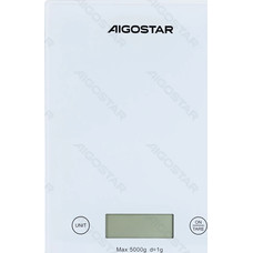BASCULA DE COCINA DE 5 KG BLANCO AIGOSTAR