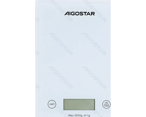 BASCULA DE COCINA DE 5 KG BLANCO AIGOSTAR