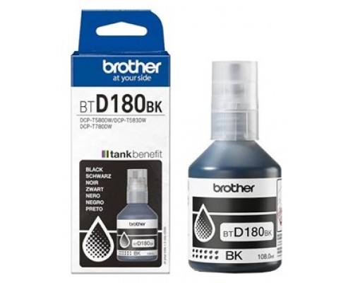 CARTUCHO BOTELLA TINTA NEGRO BTD180BK BROTHER