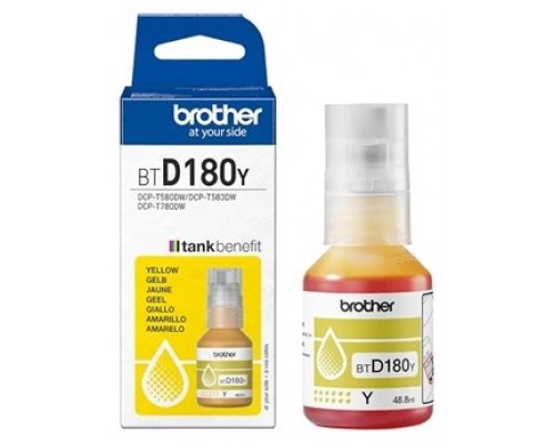 CARTUCHO BOTELLA TINTA AMARILLO BTD180Y BROTHER