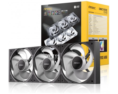 KIT 3 VENTILADORES AUXILIAR C120R A-RGB NEGRO ANTEC