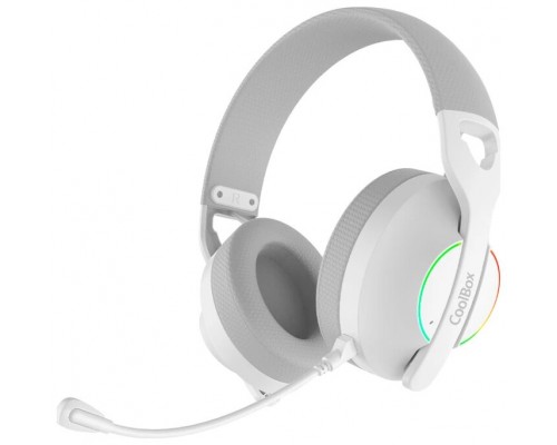 AURICULAR BLUETOOTH CON MICROFONO WB01 RGB BLANCO COOLBOX