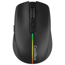 RATON GAMING OPTICO WIRELESS RECARGABLE W01 RGB NEGRO COOLBOX