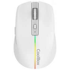 RATON GAMING OPTICO WIRELESS RECARGABLE W01 RGB BLANCO COOLBOX