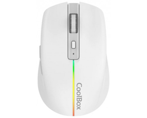 RATON GAMING OPTICO WIRELESS RECARGABLE W01 RGB BLANCO COOLBOX
