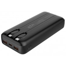 POWER BANK 20000mAh 20W + CABLES INTEGRADOS USB-C/LIGHTING NEGRO COOLBOX