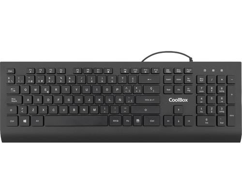 TECLADO USB FLAT PRO 1.8 M SILENCIOSO NEGRO COOLBOX