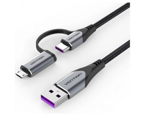 CABLE USB 2.0/M USB-C/M MICROUSB/M 1 M NEGRO VENTION