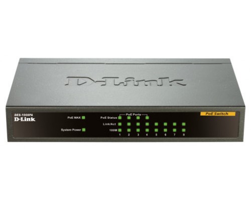 D-LINK SWITCH 8 PUERTOS 10/100 (4 PoE)