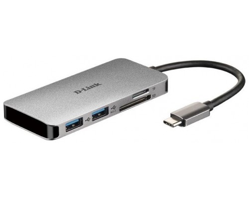 D-LINK DOCKING STATION USB-C 6 EN 1 CON LECTOR TARJETAS/SUMINISTRO ELECTRICO