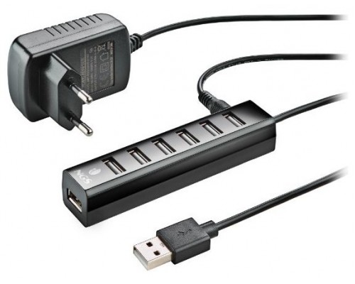 HUB 7 PUERTOS USB IHUB7 TINY + AC ADAPTER NGS