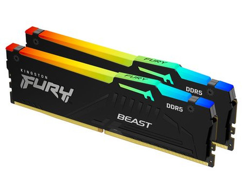DDR5 64 GB (2X32KIT) 6000 Mhz. FURY BEAST RGB KINGSTON