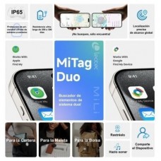 LOCALIZADOR GPS MITAG DUO IOS/ANDROID BLANCO + LLAVERO MARRON LEOTEC