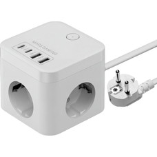 CARGADOR CUBO 3xAC + 2xUSB-C + 2xUSB-A 35W PD+GaN TYPE-F BLANCO MARS GAMING-AA4 CARGADOR CUBO 3xAC + 2xUSB-C + 2xUSB-A 35W PD+GaN TYPE-F BLANCO MARS GAMING