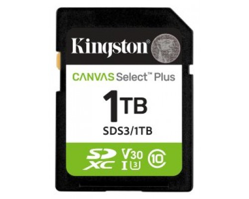 SECURE DIGITAL HC 1 TB CANVAS SELECT PLUS GEN3 CLASE10 KINGSTON