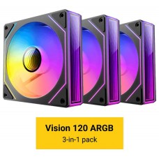 KIT 3 VENTILADORES AUXILIAR VISION 120 A-RGB NEGRO ANTEC