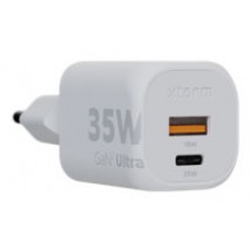 CARGADOR USB DE VIAJE/PARED 35W GAN2 ULTRA WALL TYPE-C/USB 3.0 BLANCO XTORM