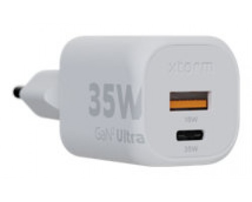 CARGADOR USB DE VIAJE/PARED 35W GAN2 ULTRA WALL TYPE-C/USB 3.0 BLANCO XTORM